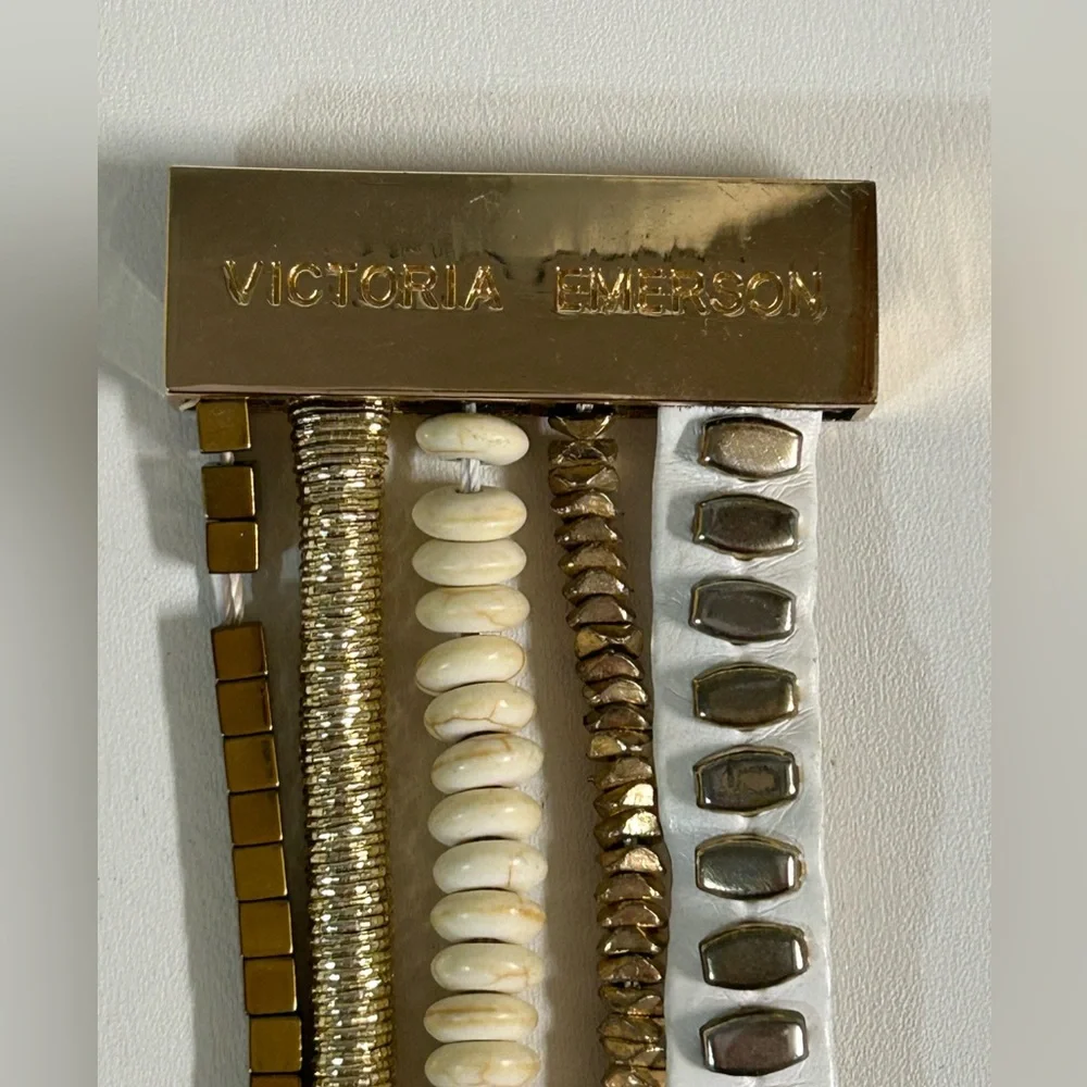 Victoria Emerson Gold and Cream Bracelet Set - Picture 8 of 9